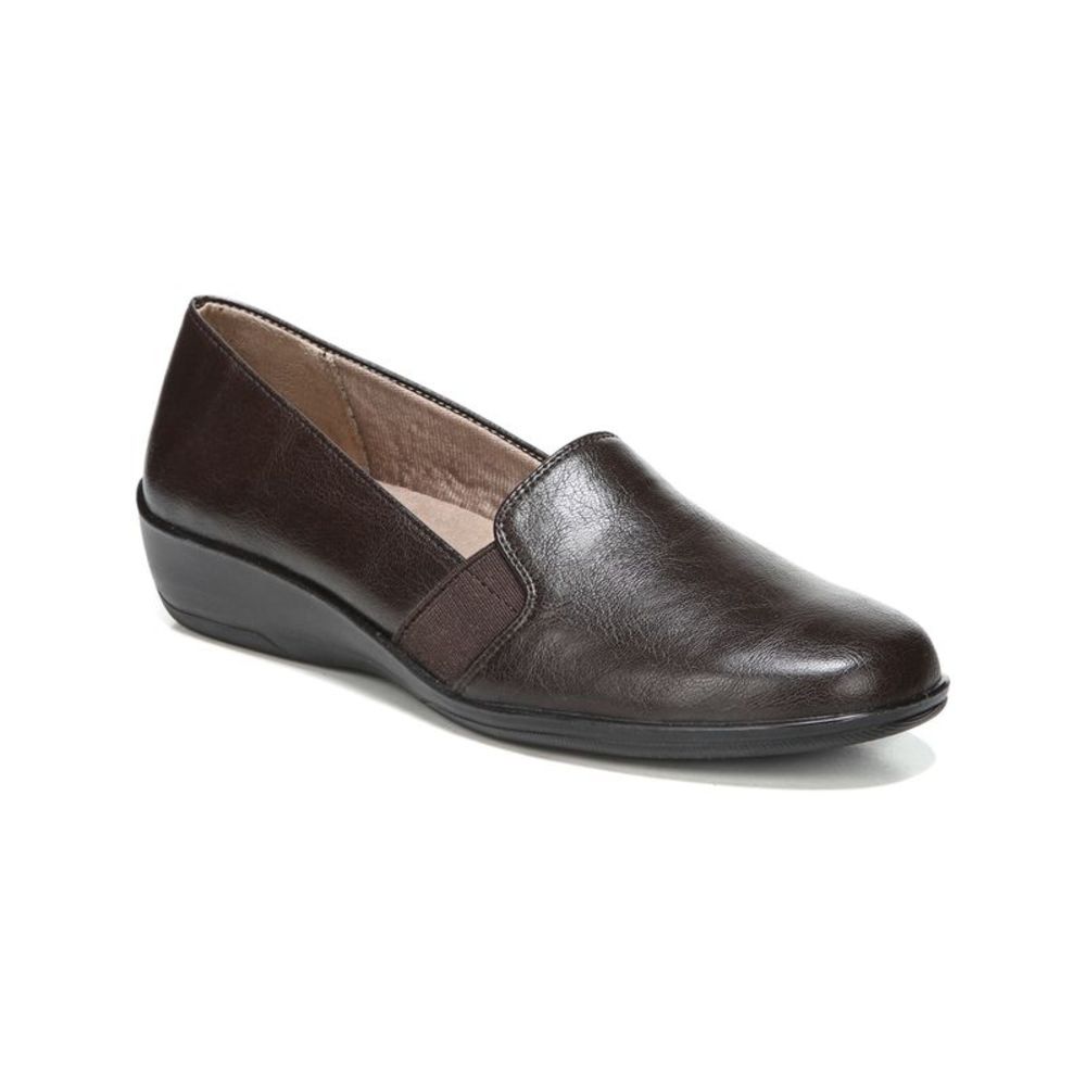 LIFE STRIDE VELOCITY Womens Brown Isabelle Wedge Slip On Heeled Loafers 7 W